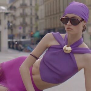 Astre Draped Silk Blouse with Tie-Neck